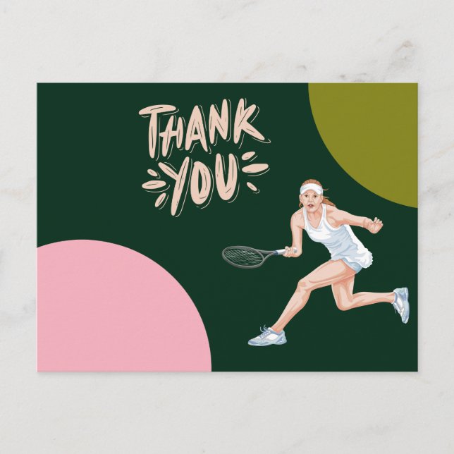 Tennis thank you card  for player  (Front)