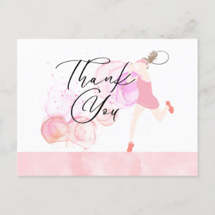 Tennis thank you card  for player watercolor