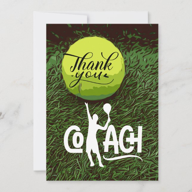 Tennis thank you card for Tennis Coach (Front)