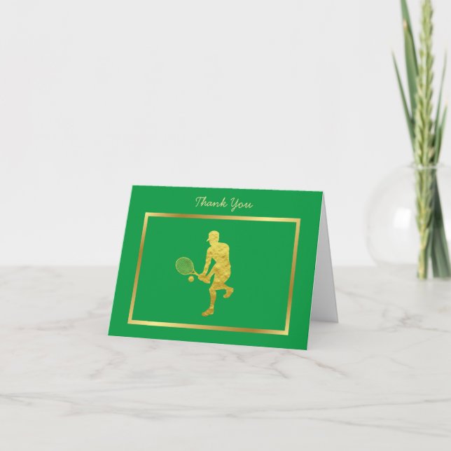 Tennis Thank You Card - Male Tennis Player (Front)