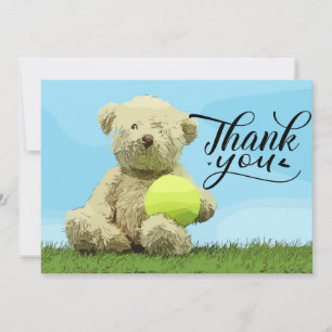 Tennis Thank you card with ball for Coach