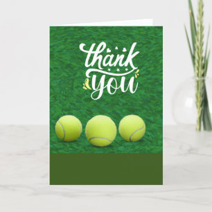 Tennis thank you card with ball for player