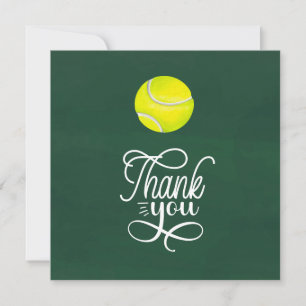 Tennis  thank you card with ball on court