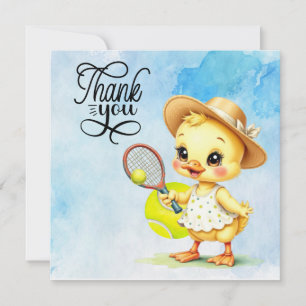 Tennis  thank you card with ball on court