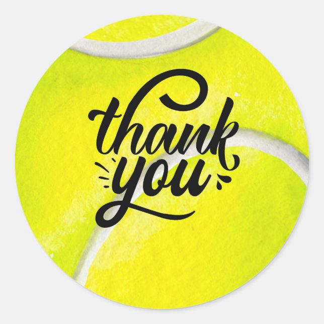 Tennis Thank you  Classic Round Sticker (Front)