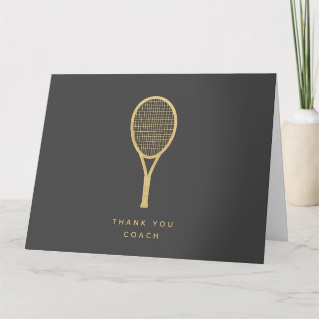 Tennis Thank You Coach Gold Personalized Folded (Front)