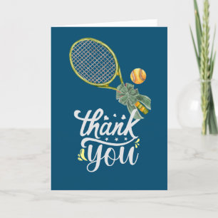 Tennis Thank you for tennis player on blue player Card