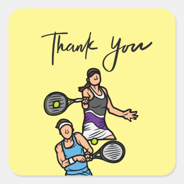 Tennis Thank you  Square Sticker (Front)