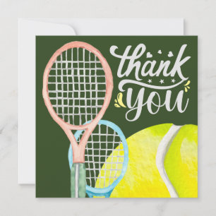 Tennis Thank you with ball on green