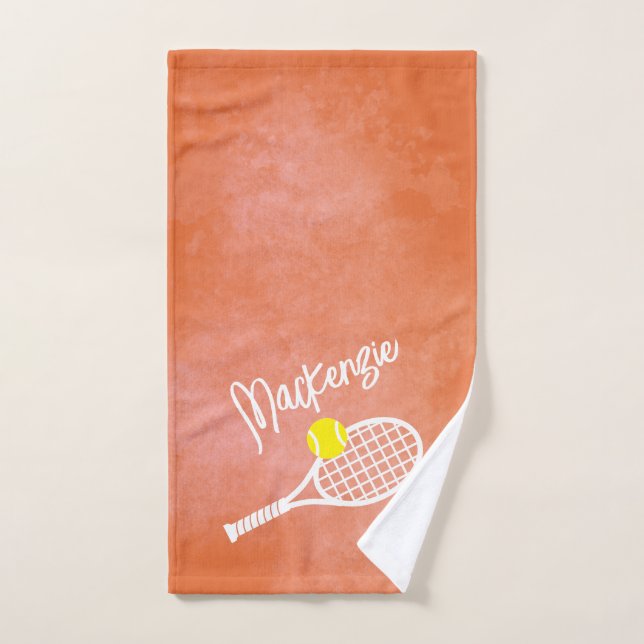 Tennis Theme Clay Court Aesthetic Personalised Hand Towel (Hand Towel)