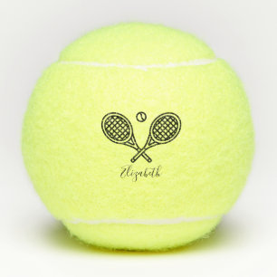 Tennis Theme Elegant Script Monogram Name Tennis Tennis Balls