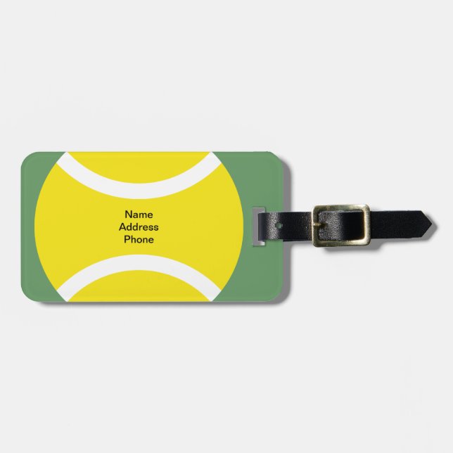 Tennis theme luggage tag (Front Horizontal)