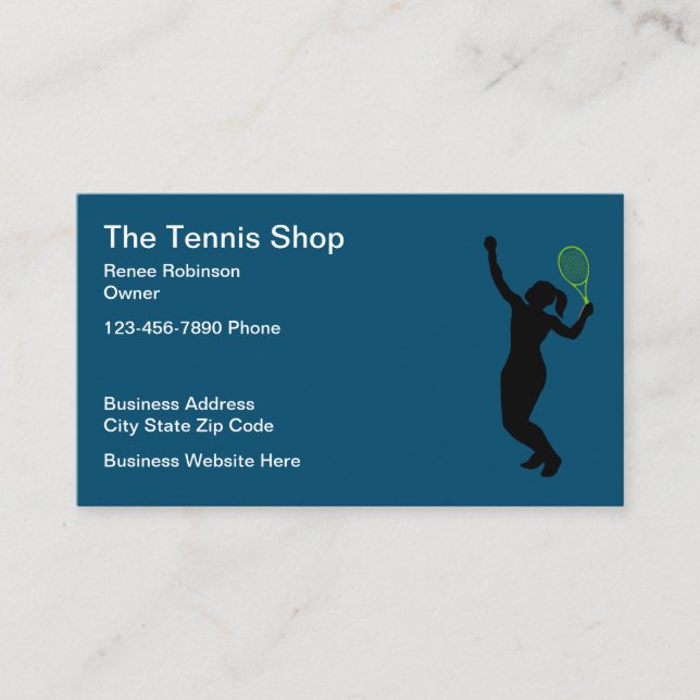 Tennis Theme Modern Unique Business Card (Front)
