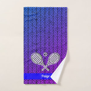 Tennis Theme Monogrammed Name Tennis Ball Hand Tow Towel