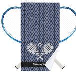 Tennis Theme Monogrammed Name Tennis Ball Hand Towel<br><div class="desc">Single tennis players and doubles teams will love this tennis themed designed. Modern logo icon style design with two rackets and a ball. Add your name to create a customised design. The perfect towel for tennis players who play hard.</div>