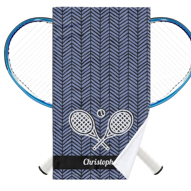 Tennis Theme Monogrammed Name Tennis Ball Hand Towel (Creator Uploaded)