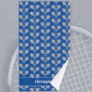 Tennis Theme Monogrammed Name Tennis Ball Hand Towel