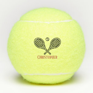 Tennis Theme Monogrammed Name Tennis Balls