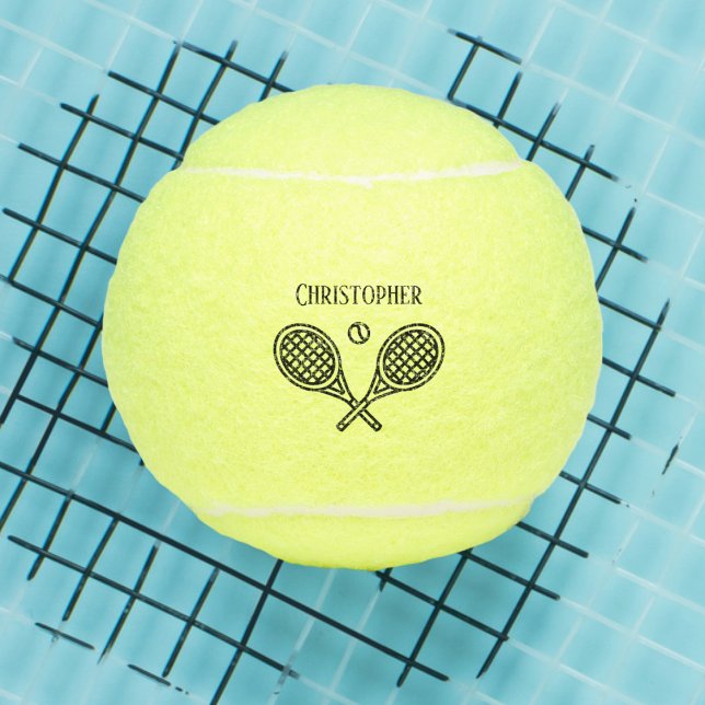 Tennis Theme Monogrammed Name Tennis Balls (Creator Uploaded)