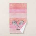 Tennis Theme Pink Monogrammed Name Tennis Ball
