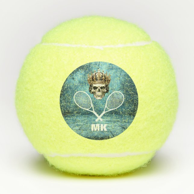 Tennis Theme Skull Monogrammed Balls (Front)