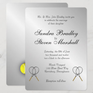 Tennis Theme Sports Wedding Invitations