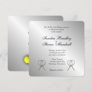 Tennis Theme Sports Wedding Invitations