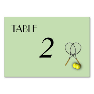 Tennis Theme Table Number Placecards