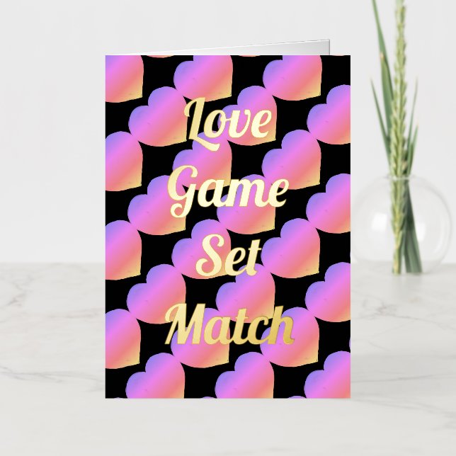 Tennis Theme Valentine Foil Holiday Card (Front)