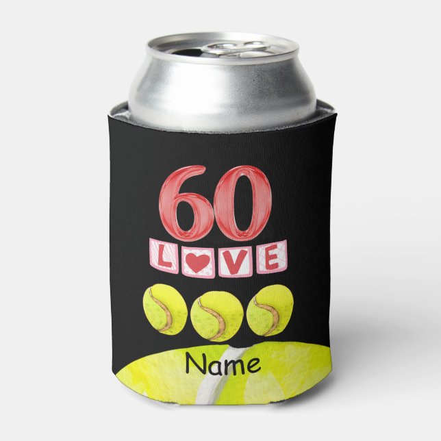 Tennis-themed  60th Birthday for Player Can Cooler (Can Front)