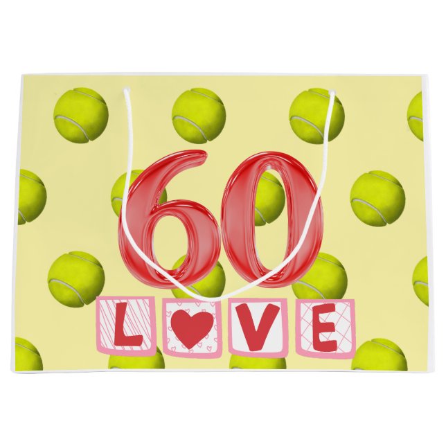 Tennis themed 60th Birthday  Large Gift Bag (Front)