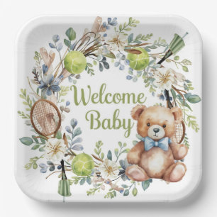 Tennis themed Baby Shower for Baby Boy Party  Paper Plate