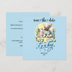 Tennis-Themed Baby Shower Invitation – Blue & Fun