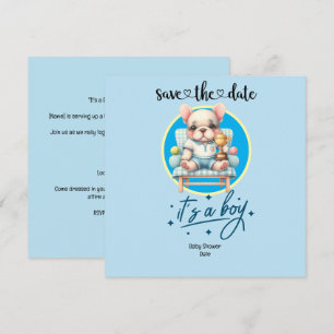 Tennis-Themed Baby Shower Invitation – Blue & Fun