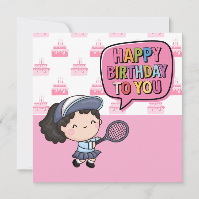 "Tennis-Themed Birthday Card: Aces & Cheers!" Card (Front)