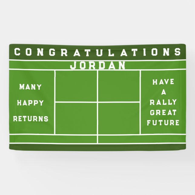 Tennis Themed Celebration Banner (Horizontal)