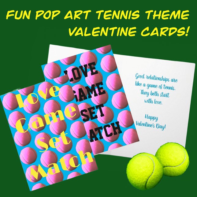 Tennis Themed Folded Valentine Card (Creator Uploaded)