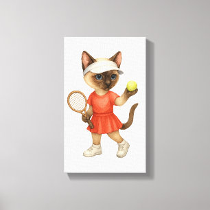 Tennis Themed for Cat Lovers  Canvas Print