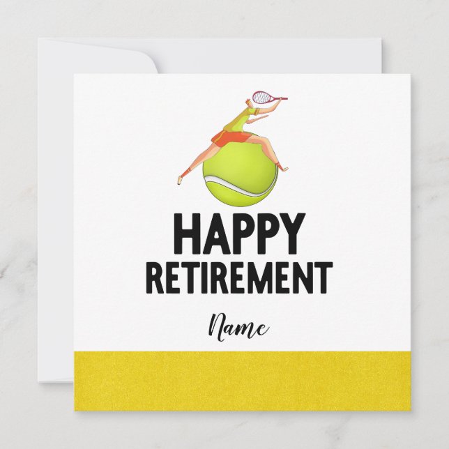 Tennis themed for Retirement  to Tennis Player  Card (Front)