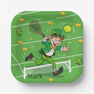 Tennis themed for St. Patrick's Day Paper Plate