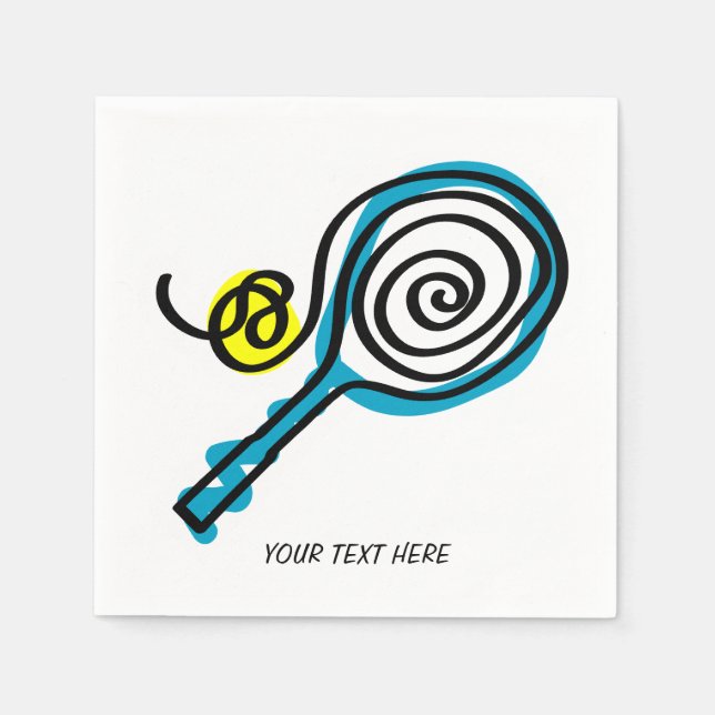 Tennis themed napkins for home or club party (Front)