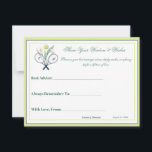 Tennis Themed Tenniscore Wedding Green Lime Colour Advice Card<br><div class="desc">Celebrate love with this elegant tennis-themed Tenniscore wedding card featuring crossed rackets, delicate calla lilies, and a stylish monogram. Perfect for couples who share a passion for tennis, this unique design combines sport and romance in a refined, modern style. Ideal for a wedding celebration that feels both personal and unforgettable....</div>