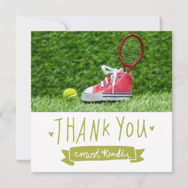 Tennis themed  thank you card (Front)