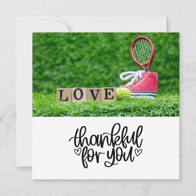 Tennis themed  thank you card (Front)