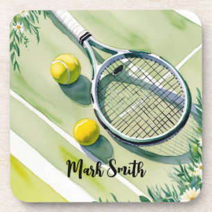 Tennis Themed with ball and racket Coaster