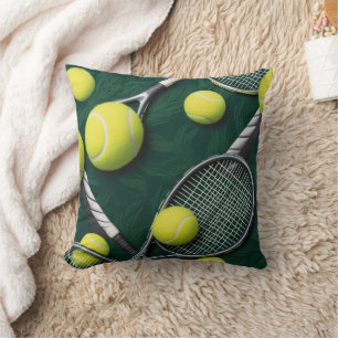 Tennis Themed with ball and racket Cushion