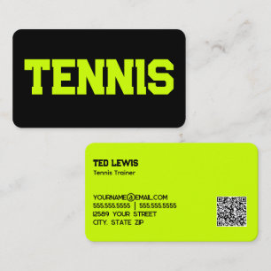 Tennis Trainer Custom QR Business Card
