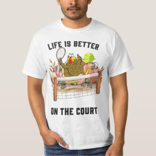 Tennis Turkey Thanksgiving funny cartoon  cute T-S T-Shirt