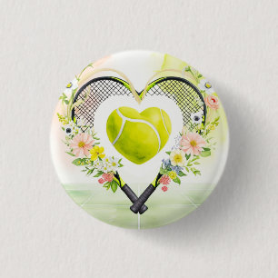 TENNIS Valentine's Day to Player with Love    3 Cm Round Badge