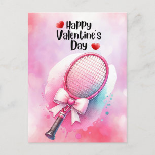 TENNIS Valentine's Day to Player with Love Holiday Postcard